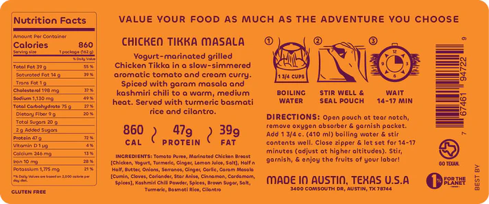 Bowl and Kettle Chicken Tikka Masala Ingredients